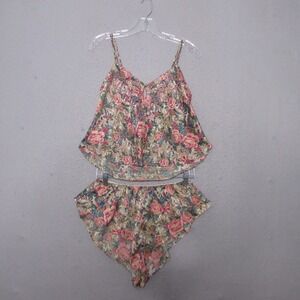 Vintage Victoria Secret Gold Label Cami Set Medium Floral Fairy Whimsical Y2K
